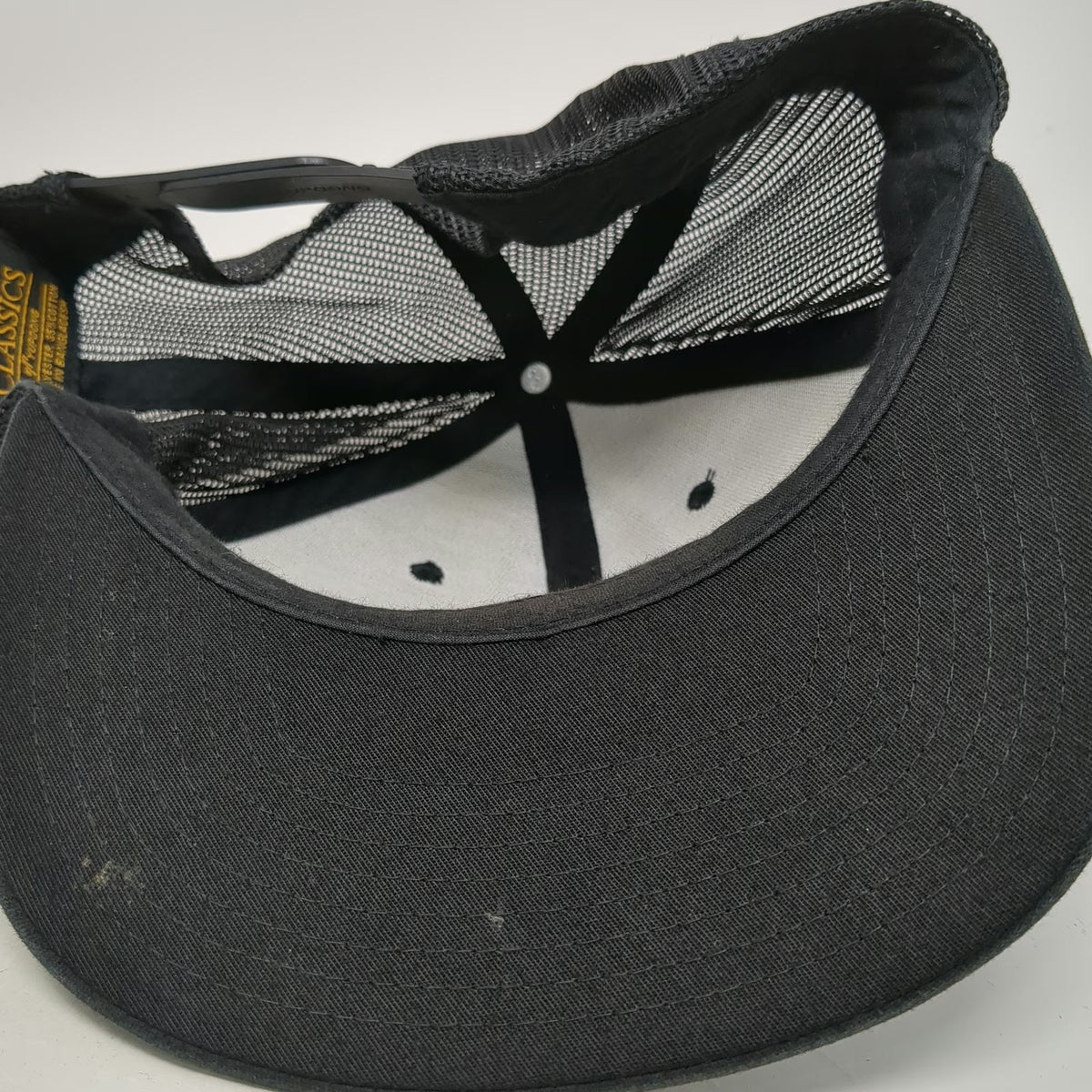 Yupoong Trucker Hat Black One Size Green Lumber Patch Mesh Back Snapback Hat