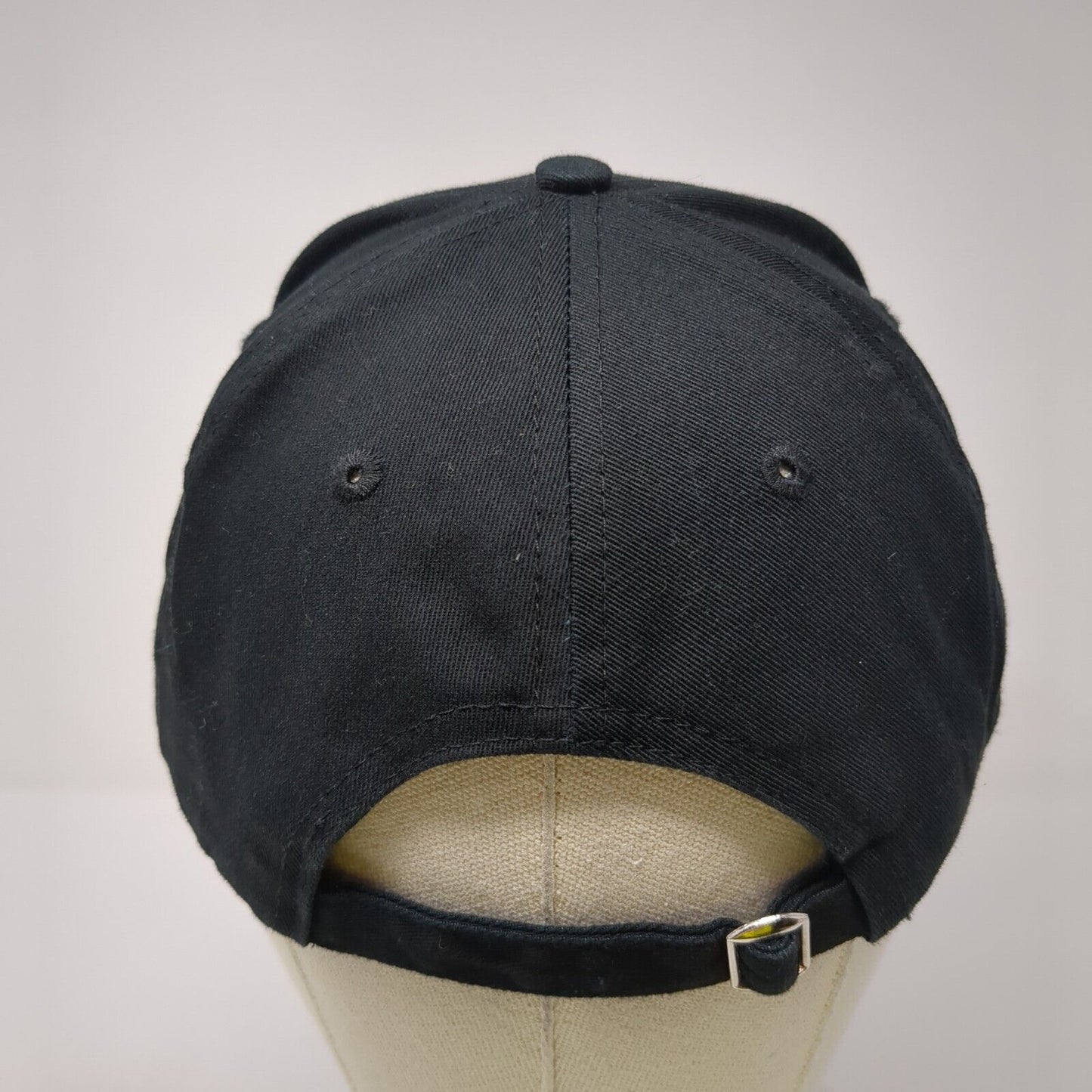 Three In Slideback Hat Black One Size Adjustable 6 Panel Vent Holes