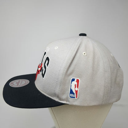 Mitchell & Ness NBA Chicago Bulls Snapback Hat Gray Black Red One Size Wool HWC