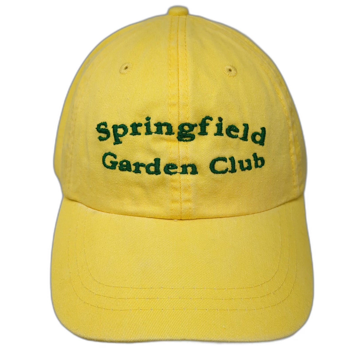 Adams Baseball Cap Yellow One Size Leather Strap Embroidered Garden Club Hat