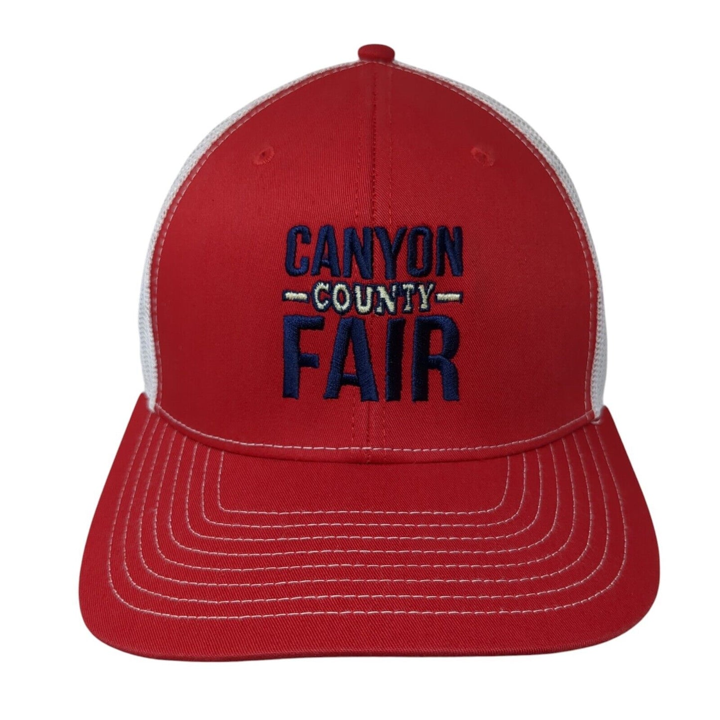 Canyon County Fair Snapback Trucker Hat Red OS Adjustable Mesh Back Richardson