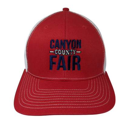 Canyon County Fair Snapback Trucker Hat Red OS Adjustable Mesh Back Richardson