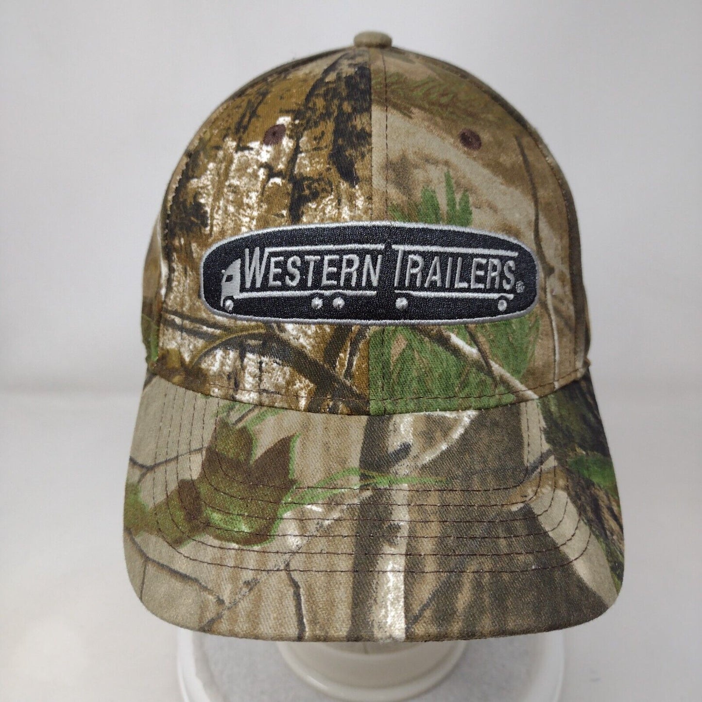 Western Trailers Strapback Hat Camouflage OS Adjustable Embroidered 6 Panel