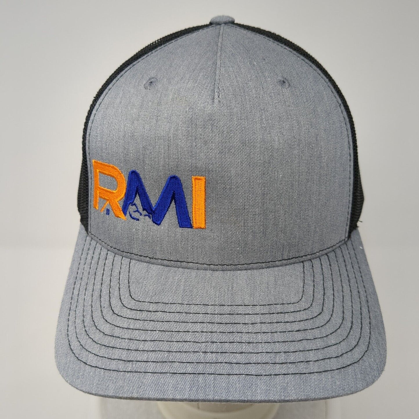 RMI Snapback Mesh Back Trucker Hat Gray One Size Embroidered Richardson