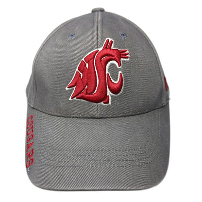 Washington State Cougars NCAA Russell Gray One Size Strapback Cap Hat WSU Logo