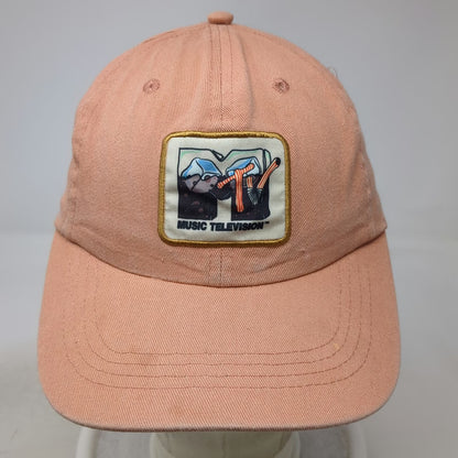 MTV Baseball Cap Pink One Size Music Television Patch Slideback Adjustable Hat