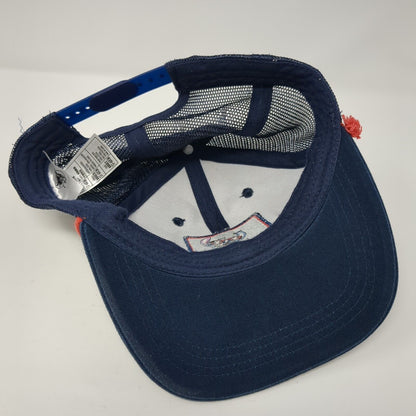 Stitch Just Chillax Snapback Rope Trucker Hat Blue 57-60cm Mesh Back