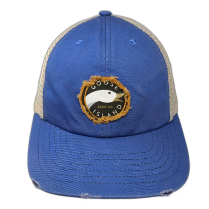 Goose Island Beer Co Trucker Hat Blue One Size Distressed Mesh Snapback USA