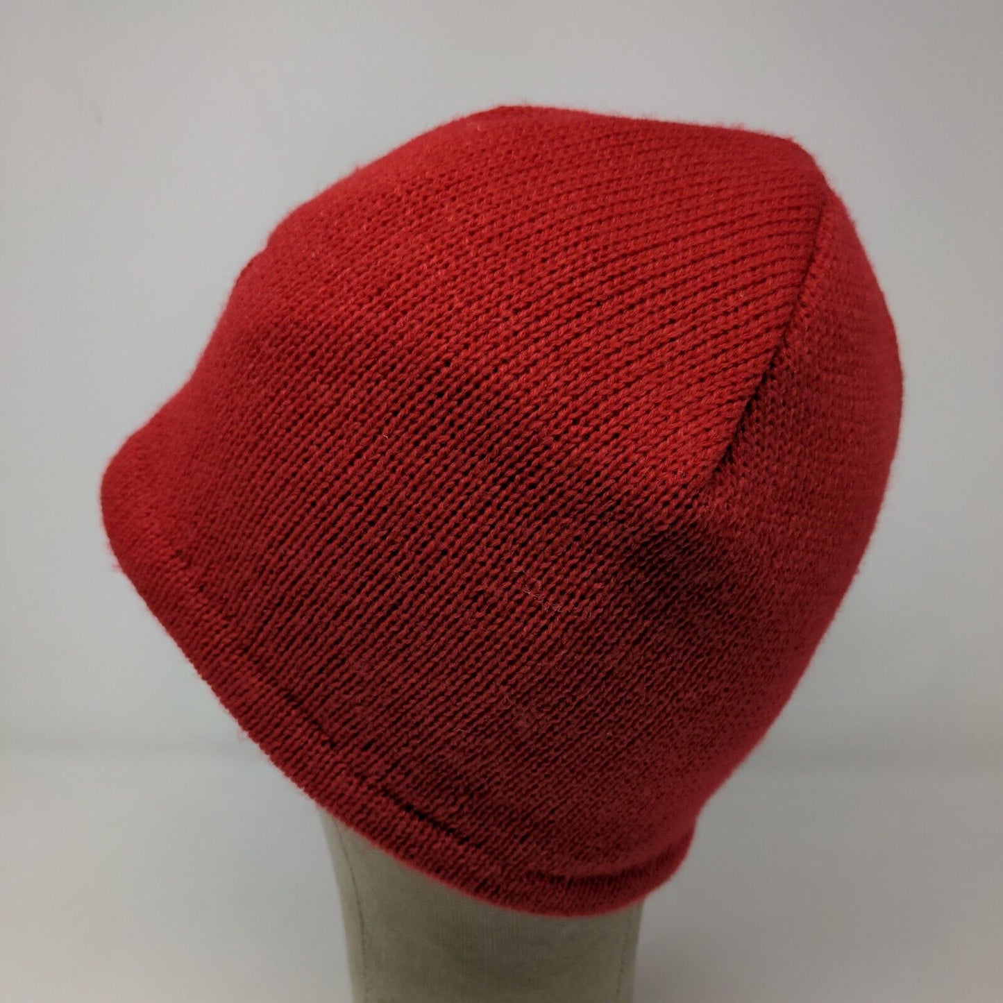 CLIF Bar Men's Knit Beanie Hat Red Embroidered Logo 100% Acrylic