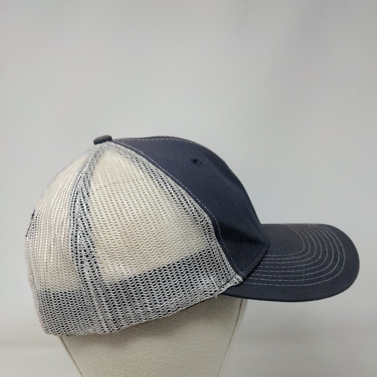 CAT Ring Power Snapback Trucker Hat Blue One Size Embroidered Mesh Back