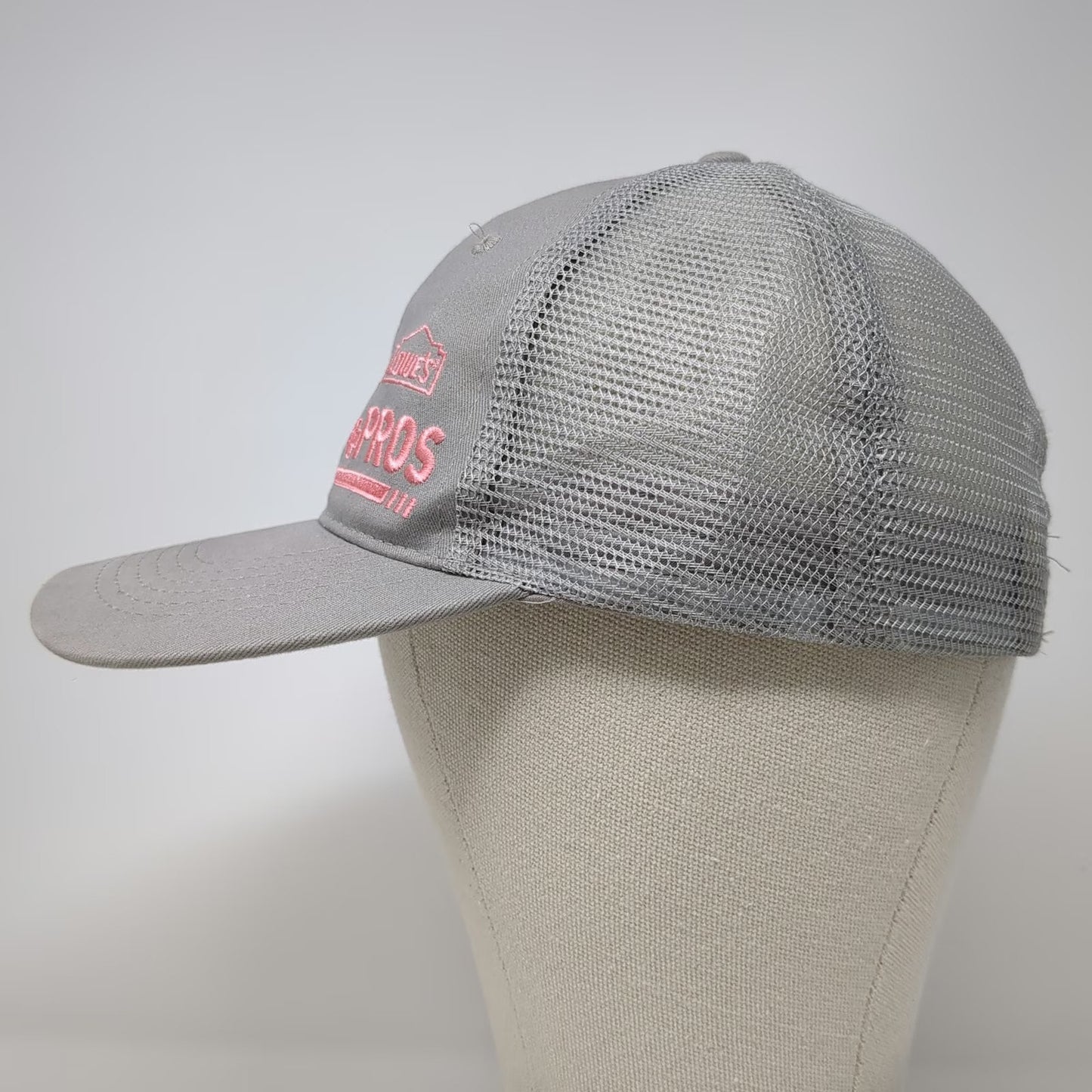 Lowe's 4 PROS Trucker Hat Gray One Size Mesh Snapback Workwear Logo Employee