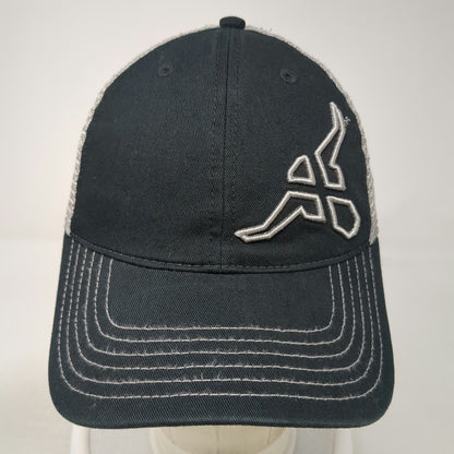 Wrangler Trucker Hat Black Gray One Size Mesh Snapback Logo Contrast Stitching