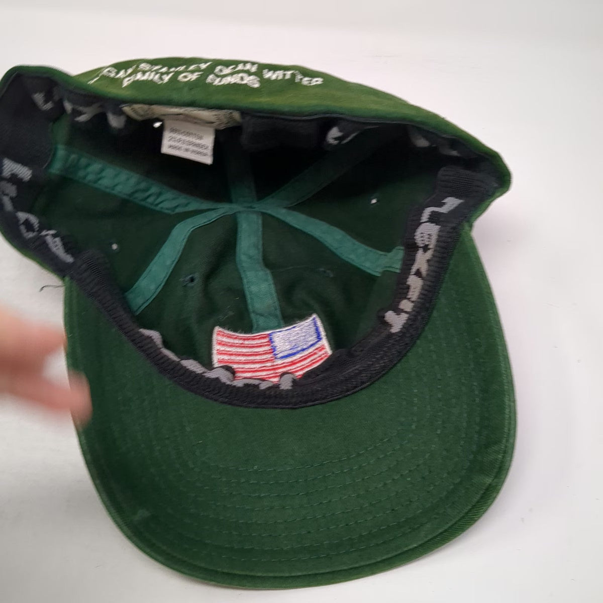 SDI Baseball Cap Green OSFM Morgan Stanley Dean Witter American Flag Flexfit Hat