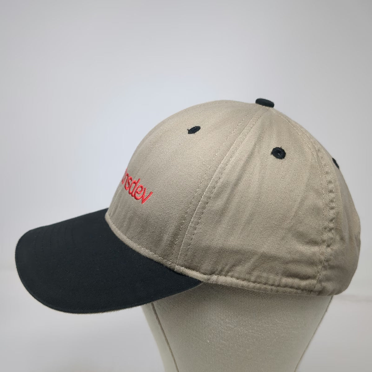 Headmost Transdev Baseball Cap Beige One Size Strapback Black Contrast Brim Hat