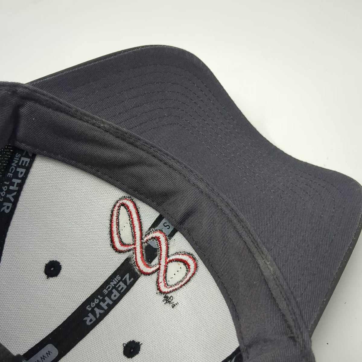 Zephyr Baseball Cap Gray One Size Park City Red Embroidery Performance Mesh Hat