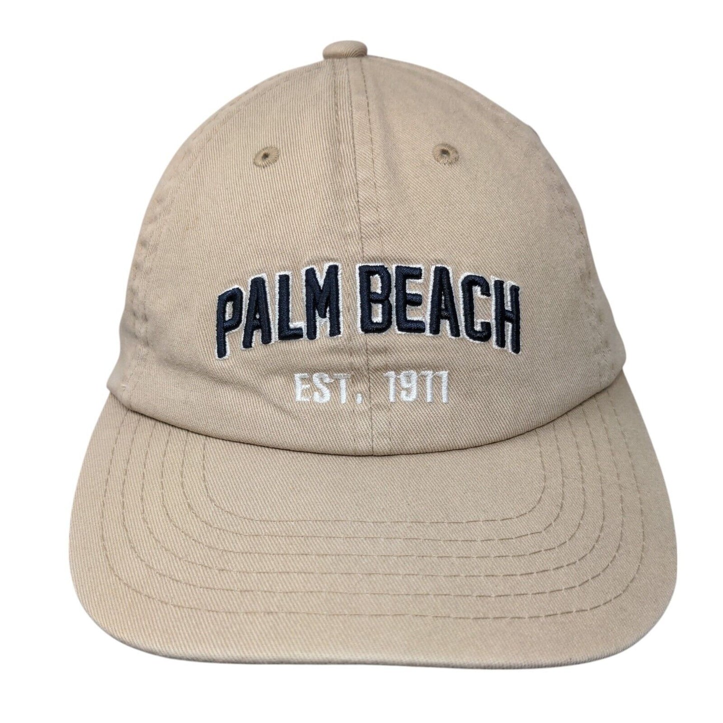 Palm Beach Slideback Hat Tan One Size Adjustable Embroidered E by Elidan