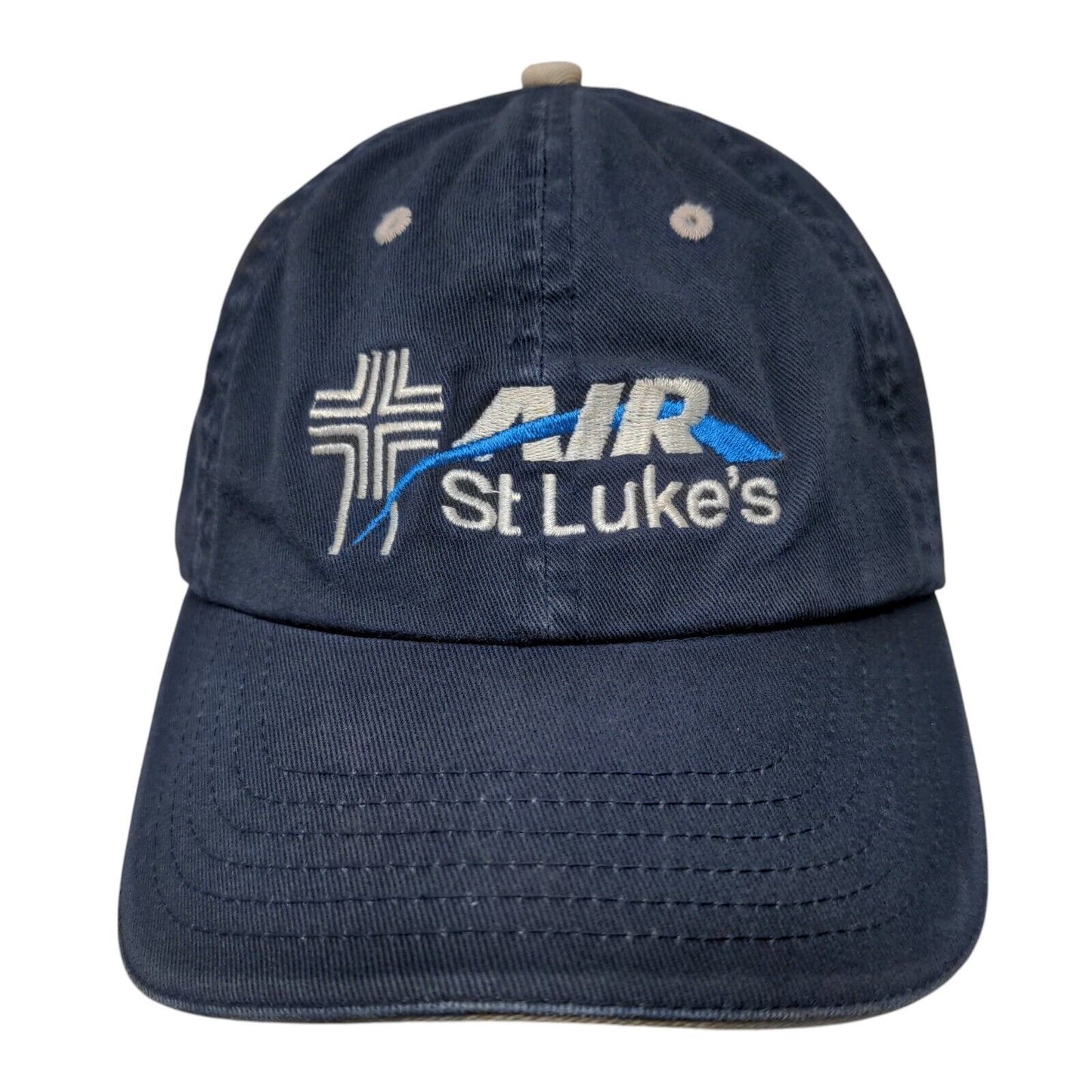 Air St. Luke's Fitted Hat Blue OSFA Embroidered 6 Panel Vent Holes