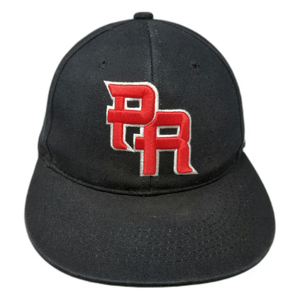 B Premium Headwear Snapback Black Hat One Size Puerto Rico PR Flag Flat Brim