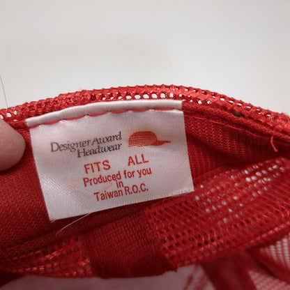 Designer Award Trucker Hat Red OS B&G Equipment Mesh Snapback Patch Vintage