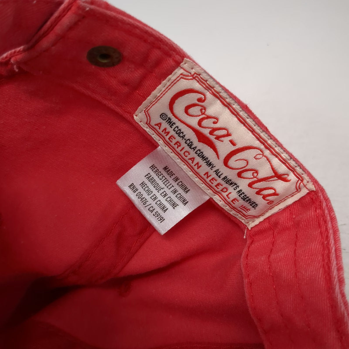 American Needle Baseball Cap Red One Size Coca-Cola Script Logo Slideback Hat