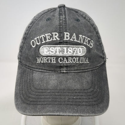 Outer Banks Authentic Baseball Cap Gray OSFM 100% Cotton Slideback NC Hat Logo