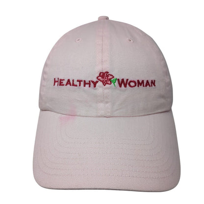 Healthy Woman Slideback Hat Pink One Size Solid Adjustable Embroidered