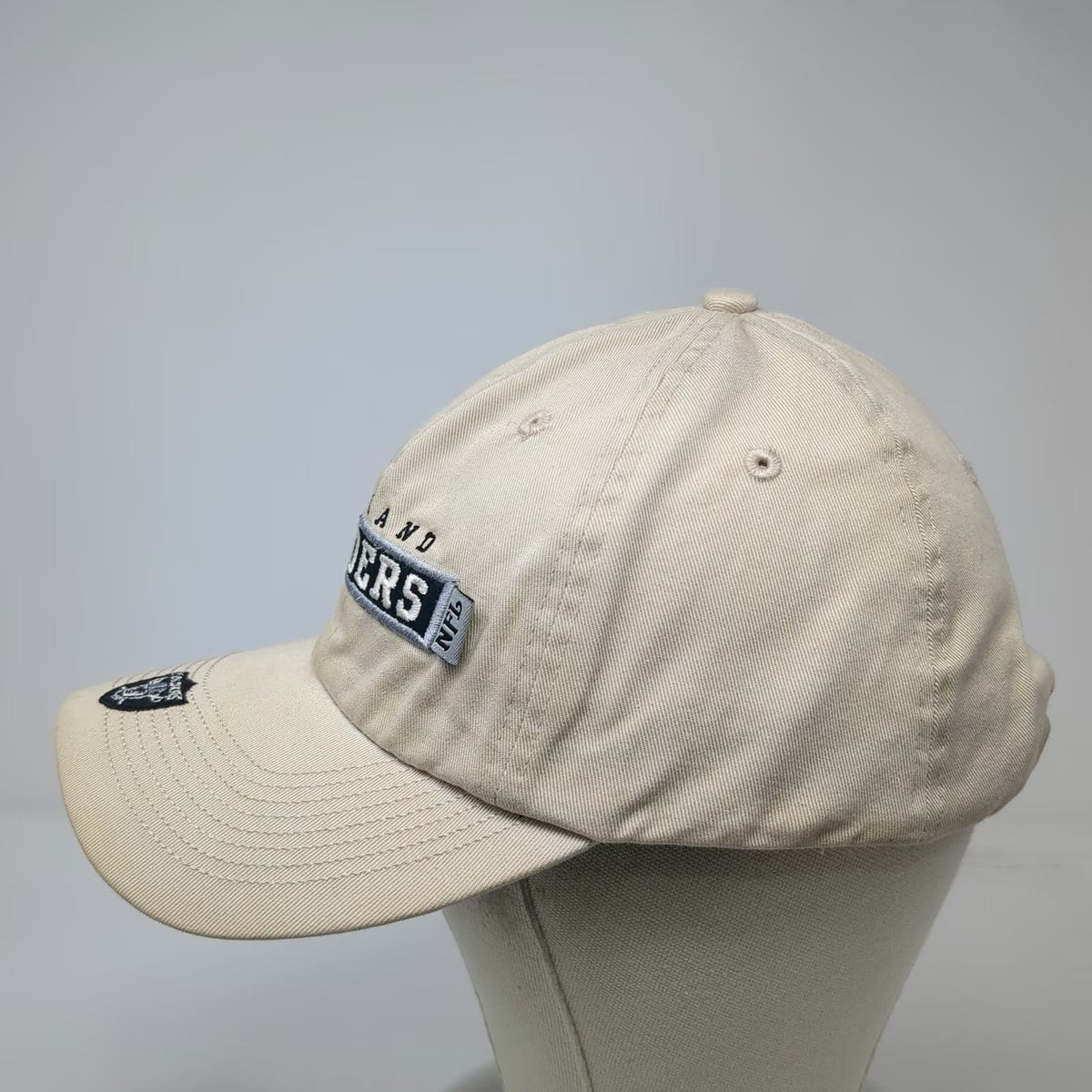 Oakland Raiders NFL Cap Beige One Size Cotton Slideback Curved Brim Logo Hat