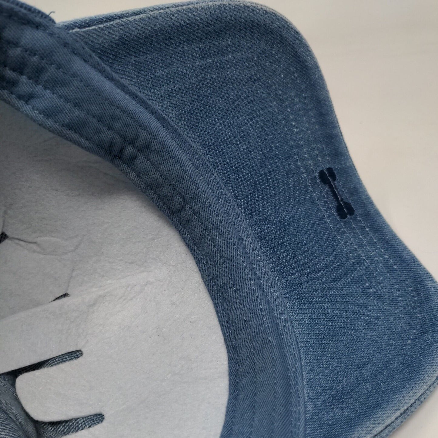Dog Person Slideback Hat Blue OSFM Embroidered Denim Home Free