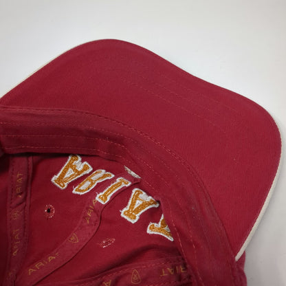 Ariat Baseball Cap Red One Size Chenille Logo Since 1993 Slideback Buckle Hat