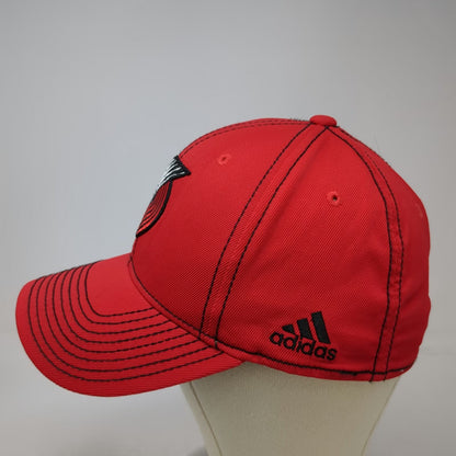Portland Trail Blazers NBA Adidas Baseball Cap Red M Stretch Fit Logo Team Hat