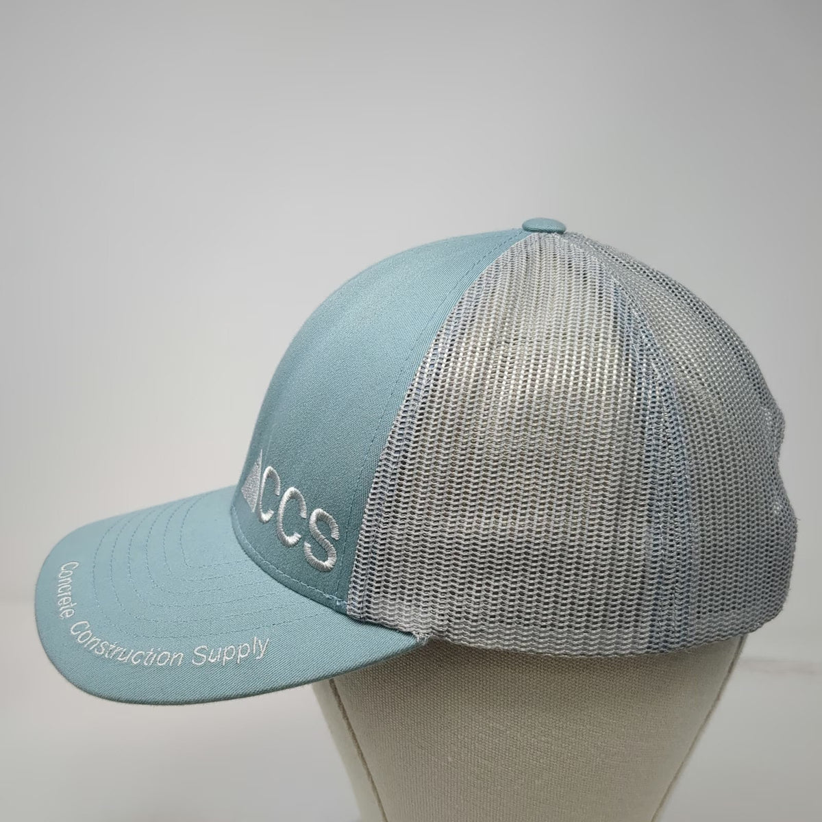 Concrete Construction Supply Blue One Size Trucker Hat Snapback Mesh Logo Rebar