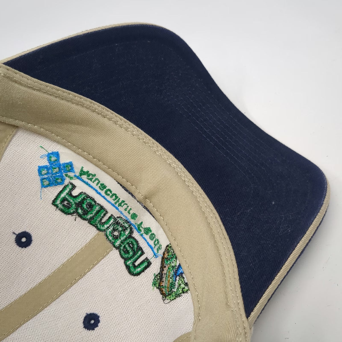 Otto Baseball Cap Beige Blue One Size Rangen Aquaculture Feeds Fish Graphic Hat