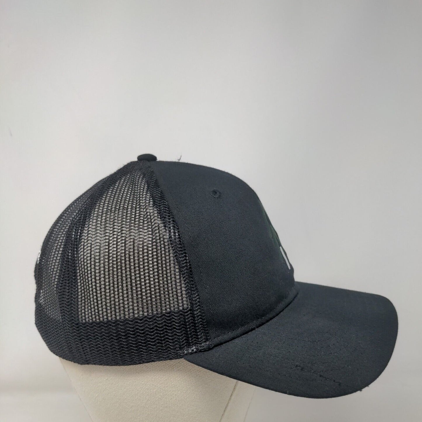 Wood Grain Snapback Mesh Back Trucker Hat Black OSFM 6 Panel Otto