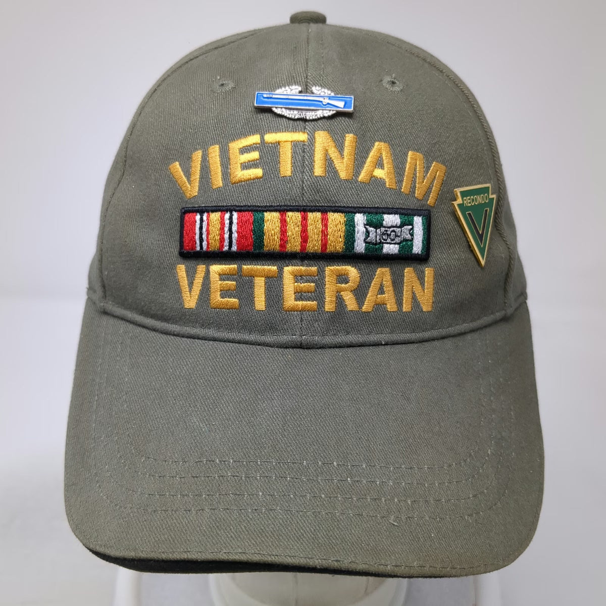 Rothco Vietnam Veteran Green One Size Baseball Cap Hat Strapback Ribbons CIB