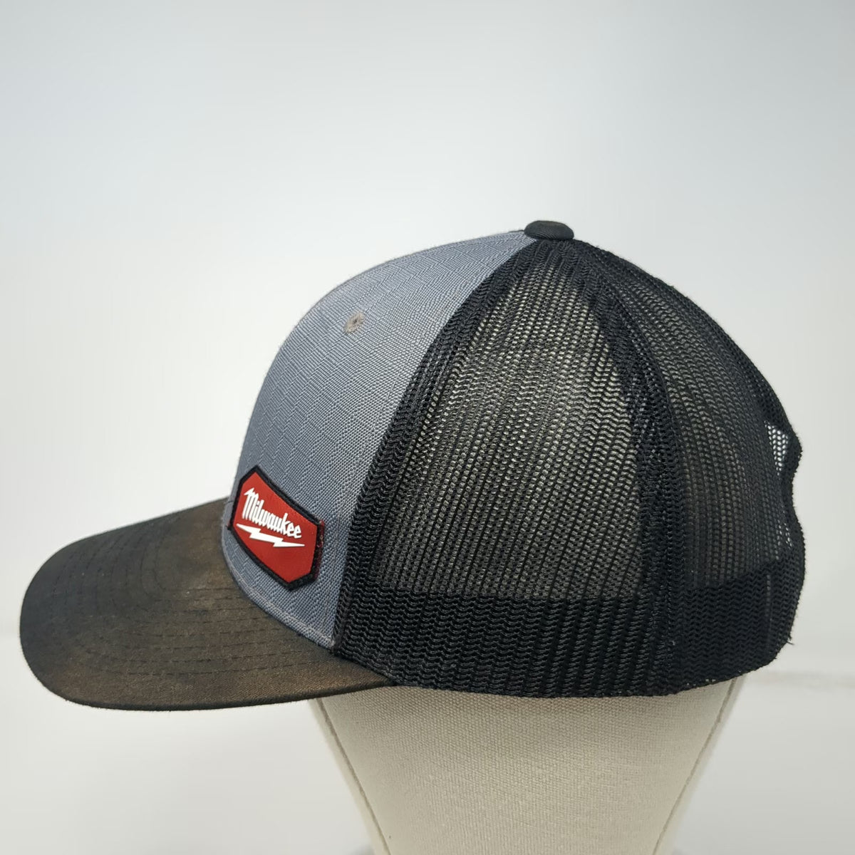 Milwaukee Trucker Hat Black One Size Mesh Back Snapback Gridiron Workwear