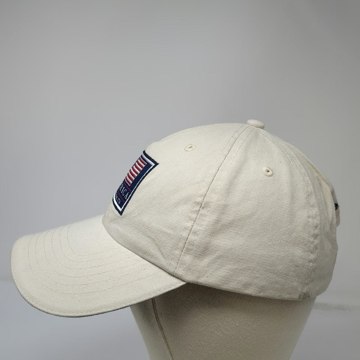 West Marine Baseball Cap Beige One Size America Flag Patch Established 1776 Hat