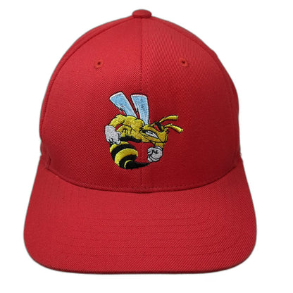 KBETHOS Baseball Cap Red One Size Hornet Mascot HS Logo Green Under Brim Hat