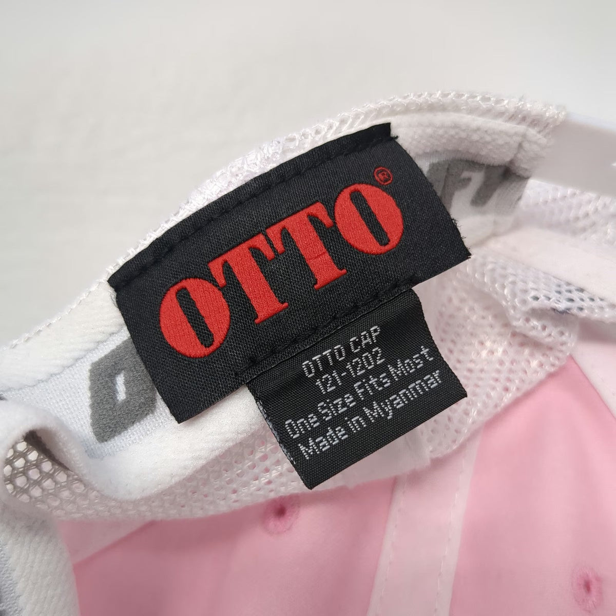 OTTO Trucker Hat Pink White One Size Mesh Snapback Parker House PH Logo Cotton