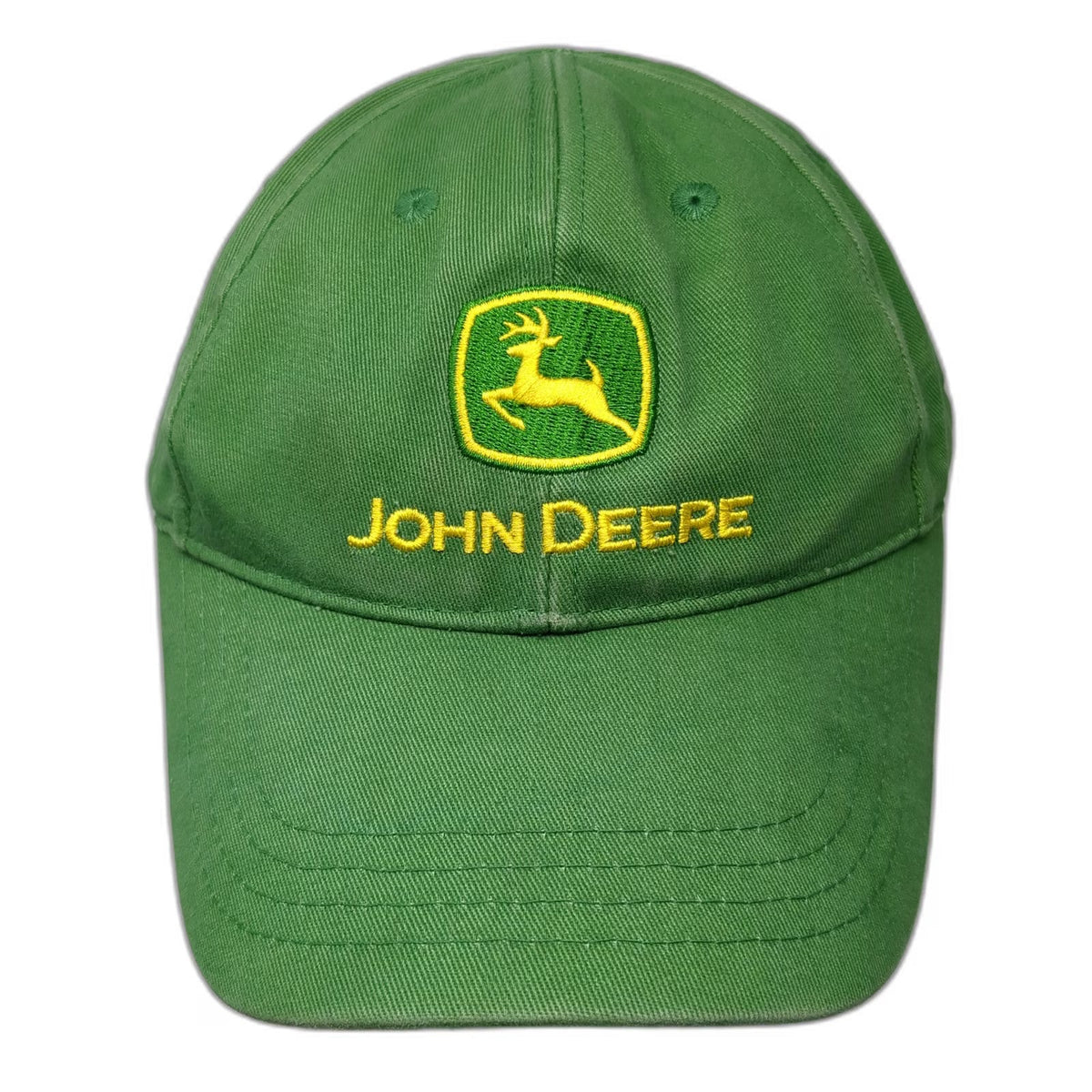 John Deere Baseball Cap Green One Size Embroidered Logo Slideback Slogan Hat