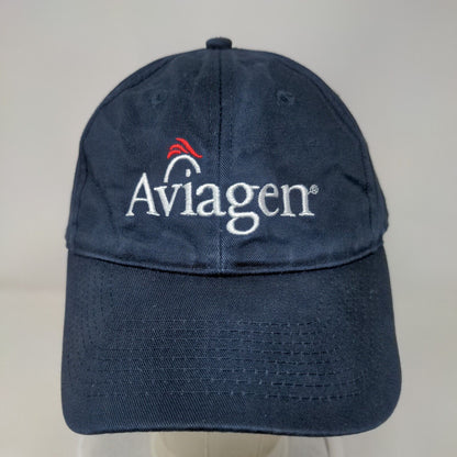 Aviagen Strapback Hat Blue One Size Adjustable Embroidered Cotton Chickens