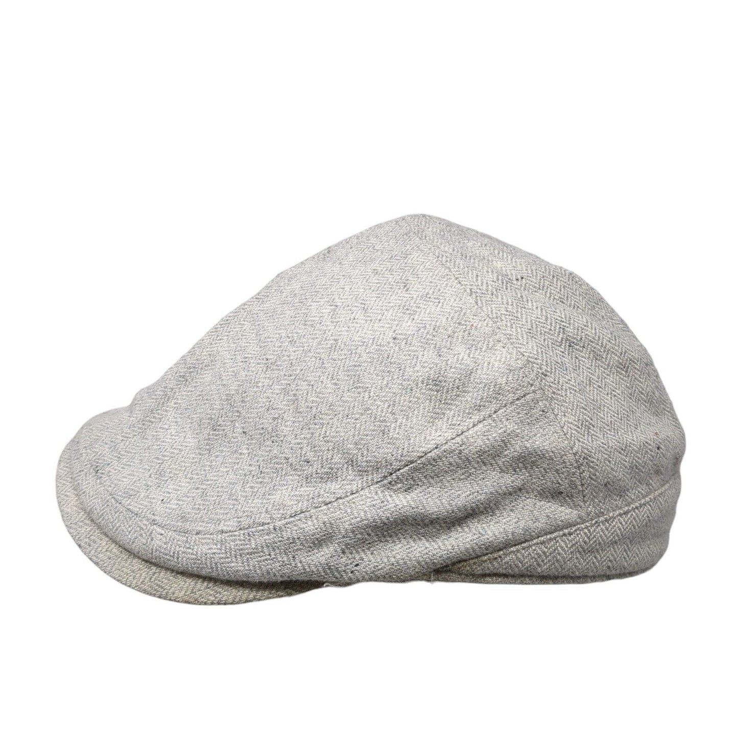 Unbranded Fitted Flat Cap Gray M/L Herringbone Lined Blank Outdoor