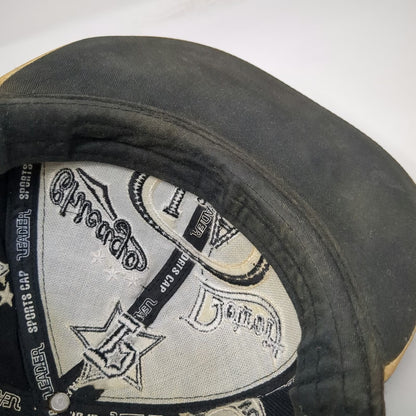 Leader Baseball Cap Black L Cities All Over Embroidery Fitted Flat Brim Hat