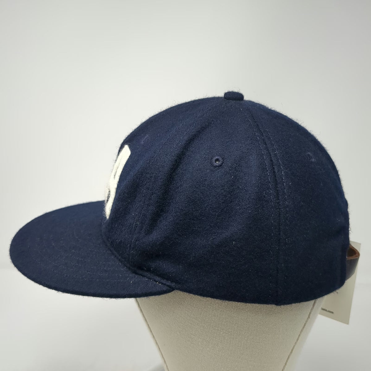 Ebbets Field Cap Blue Wool Leather Strap Green White LA Hat Vintage W/Tags