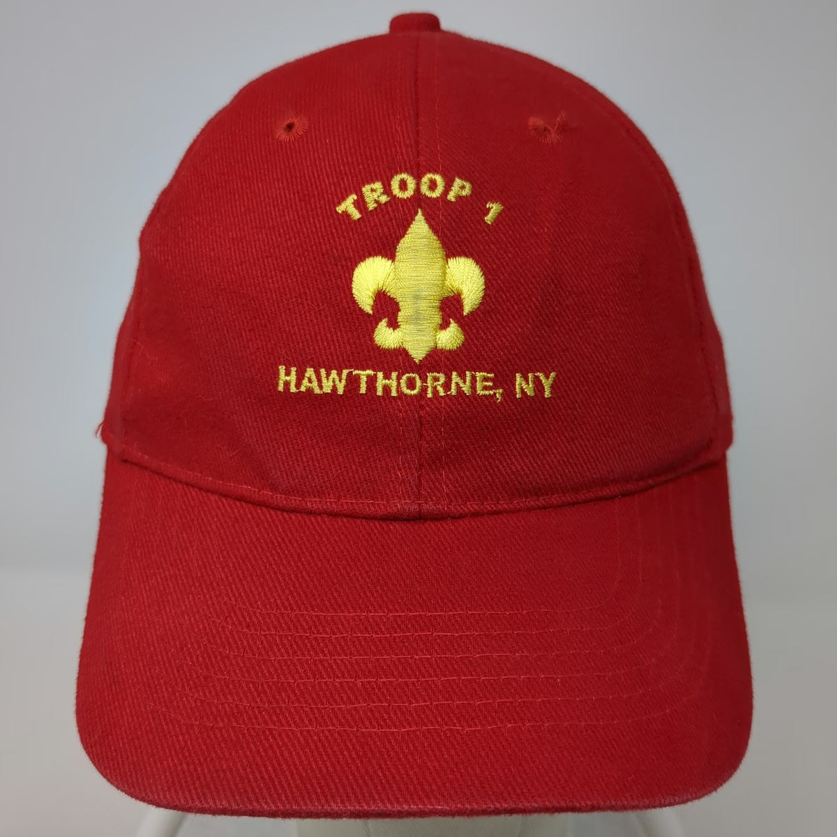Boy Scouts Troop 1 Hawthorne NY Baseball Cap Red Yellow One Size Strapback Hat