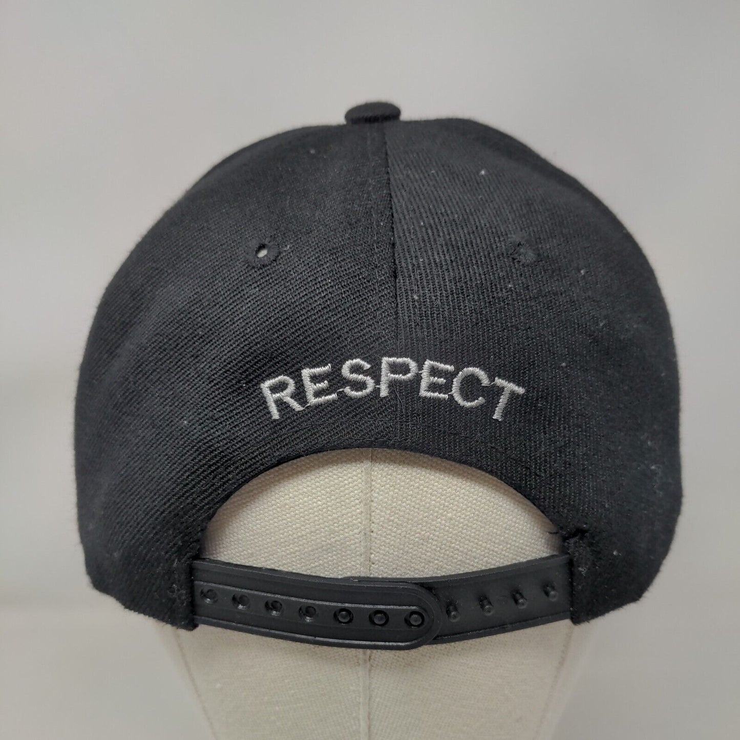 Respect Snapback Hat Black OSFA Adjustable Embroidered New League 6 Panel