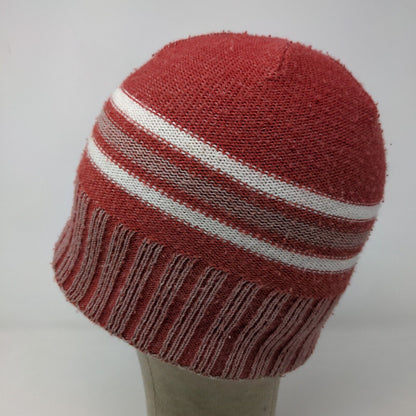 Adidas Men's Knit Beanie Hat Cap Red Striped OSFA Embroidered IU Hoosiers Logo