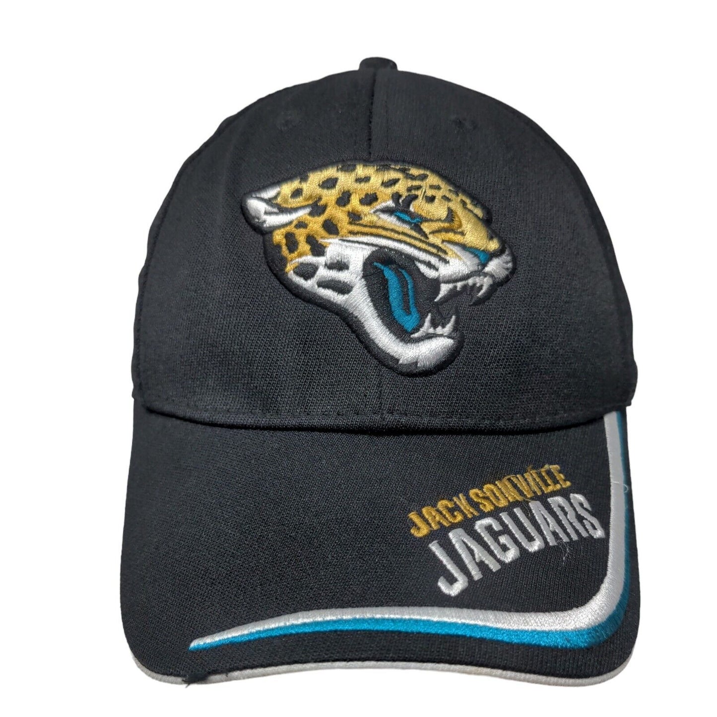 NFL Men's Strapback Hat Black OSFA Embroidered Jacksonville Jaguars Logo