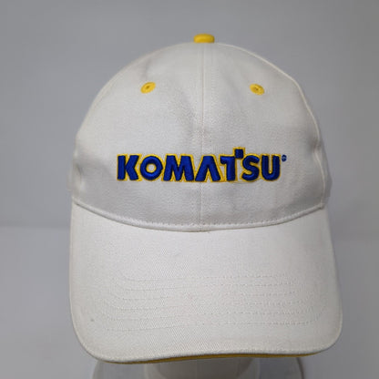 Komatsu Slideback Hat White One Size Adjustable Embroidered North American