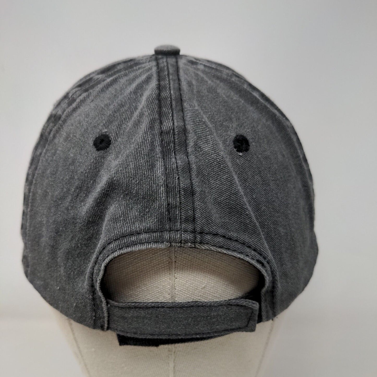 Unbranded Strapback Hat Gray Black Soot OSFM Adjustable 6 Panel Blank