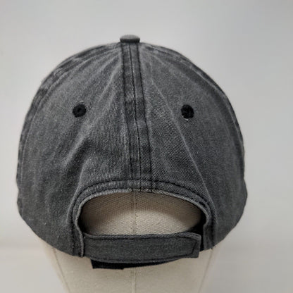 Unbranded Strapback Hat Gray Black Soot OSFM Adjustable 6 Panel Blank